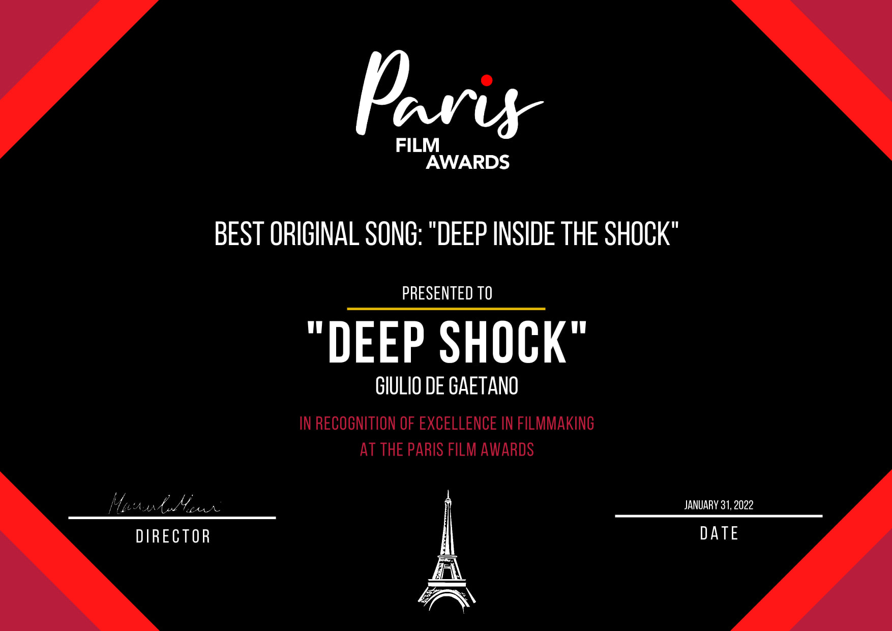 Best Original Song - Paris Film Festival 2022